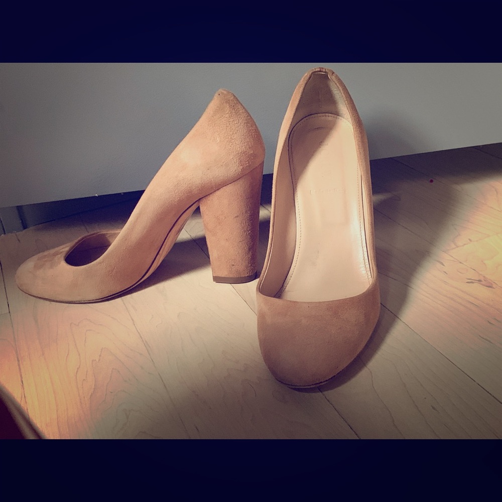 J Crew Nude Suede pumps